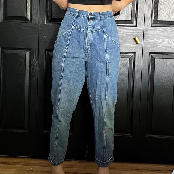 Vintage 80s Brittania high rise medium wash jeans size 10 tapered fit - Picture 4 of 9